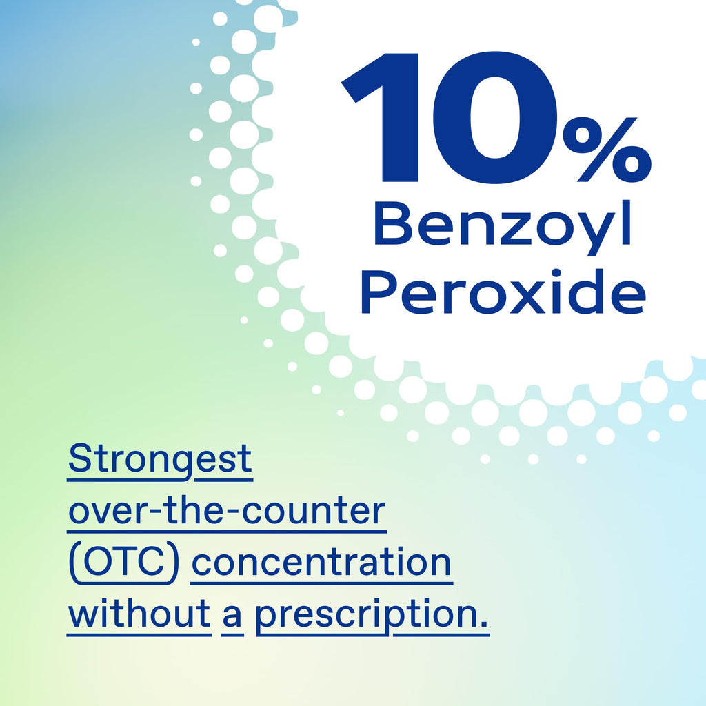 Differin Acne Face Wash with 10% Benzoyl Peroxide, Maximum Strength OTC Acne Foaming Cleanser, Fast Acting Acne Treatment for Face and Body, 5 oz.