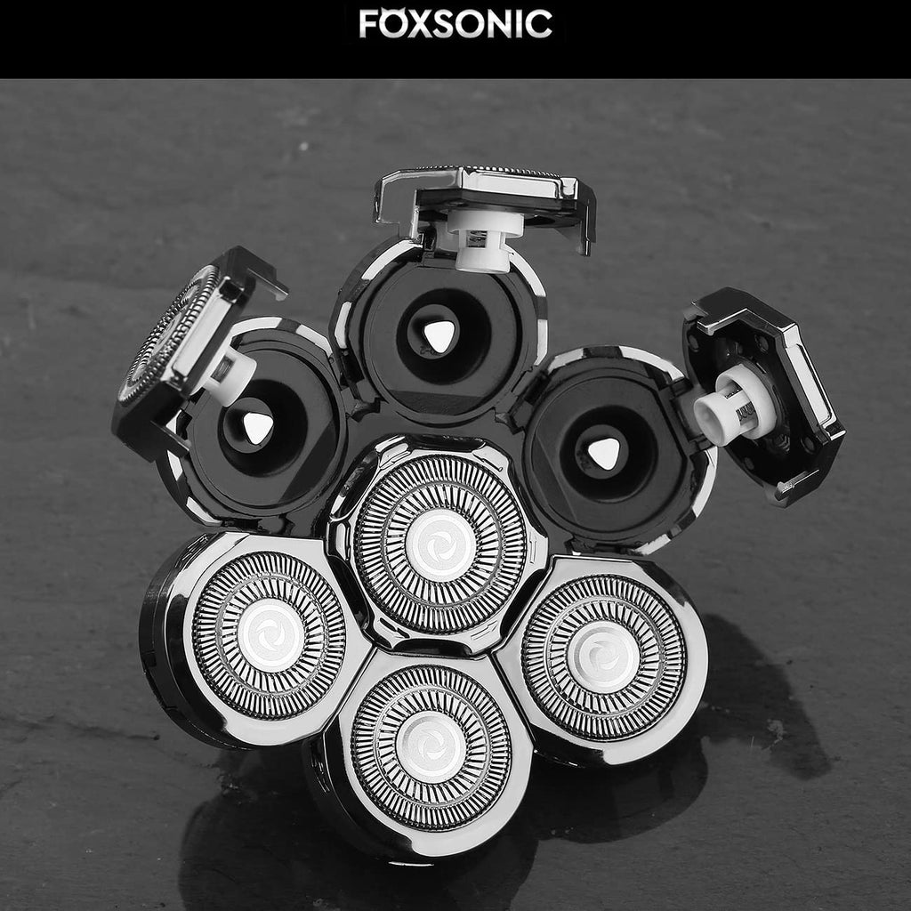 Universa 7 Blades Replacement Heads for Mainstream head shaver brands, Head Shaver Replacement Blades (7 Silver)
