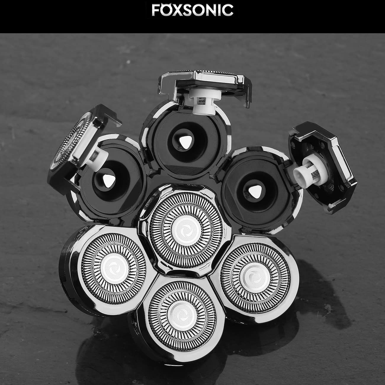 Universa 7 Blades Replacement Heads for Mainstream head shaver brands, Head Shaver Replacement Blades (7 Silver)