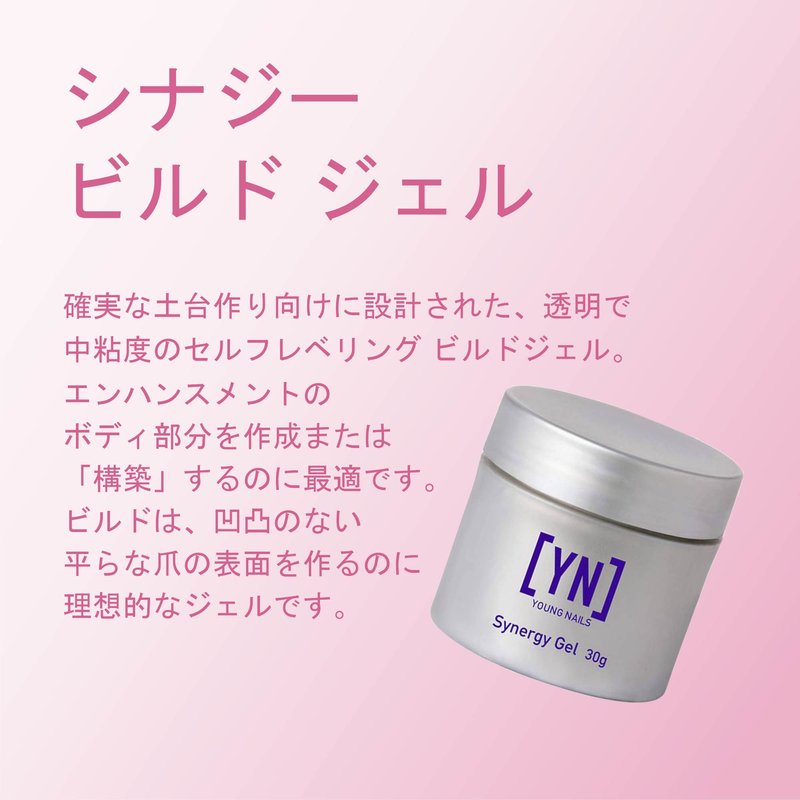 Young Nails Synergy Gel System, Building Gel - Hard Builder Gel, Superior Adhesion & Strength, Structured Nail Gel Builder - Build Gel, Clear, 30g