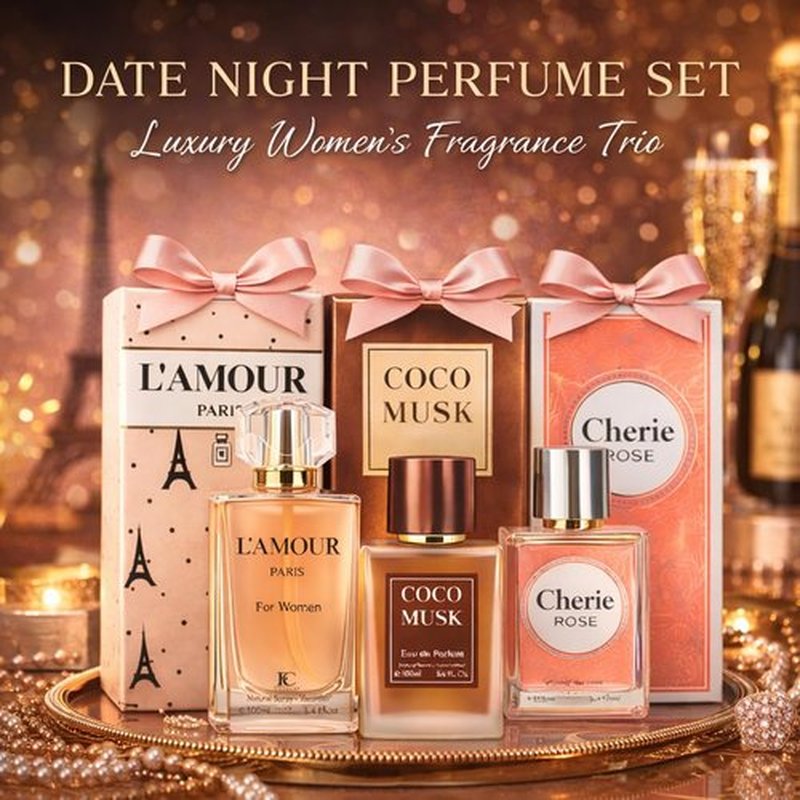 L’Amour Paris 3-Piece Perfume Set - Long-Lasting Eau de Parfum Collection | Romantic Floral & Sweet Fragrances