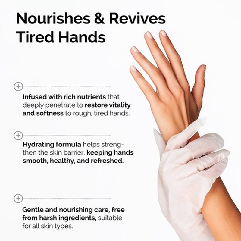 DLUX PROFESSIONAL Hand Mask - 5 Packs of 2 Nutritious Fragrant Hand Mask Gloves, Protein Rich Moisturizing Gloves For Dry Hands, Single Use Hand Masks for Dry Cracked Hands Overnight
