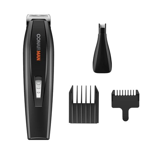 ConairMAN Beard Trimmer - All-in-One Grooming Kit with Nose & Ear Hair Trimmer | 5-Position Comb Attachment