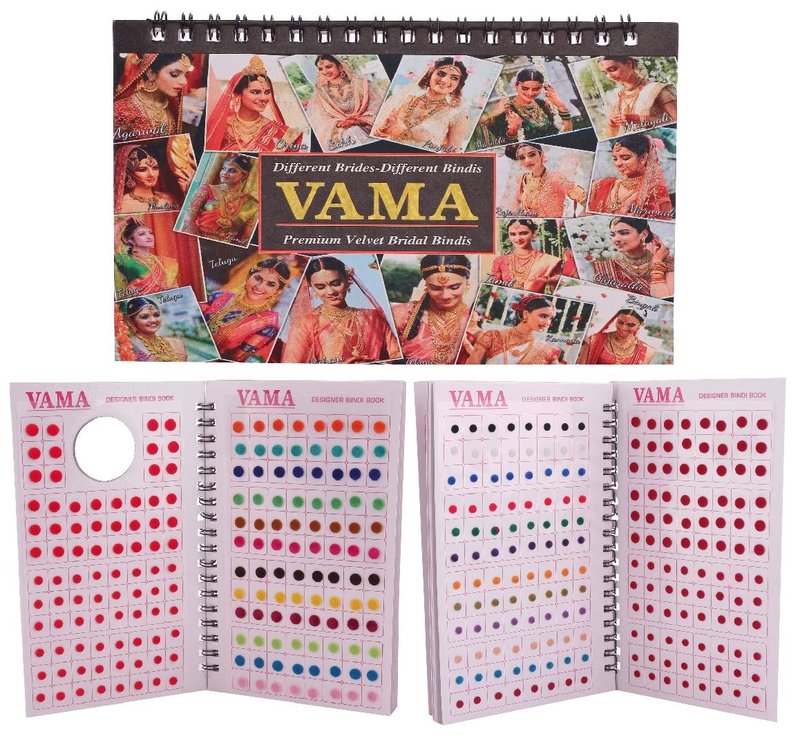 VAMA Fashions Plain Round Kumkum Forehead Indian Sticker Small Bindis Bindiya Spiral Bindi Book Mini Size for Women (948 - Small Bindi Booklet) Mini Sizes 4-6Mm Multicolour