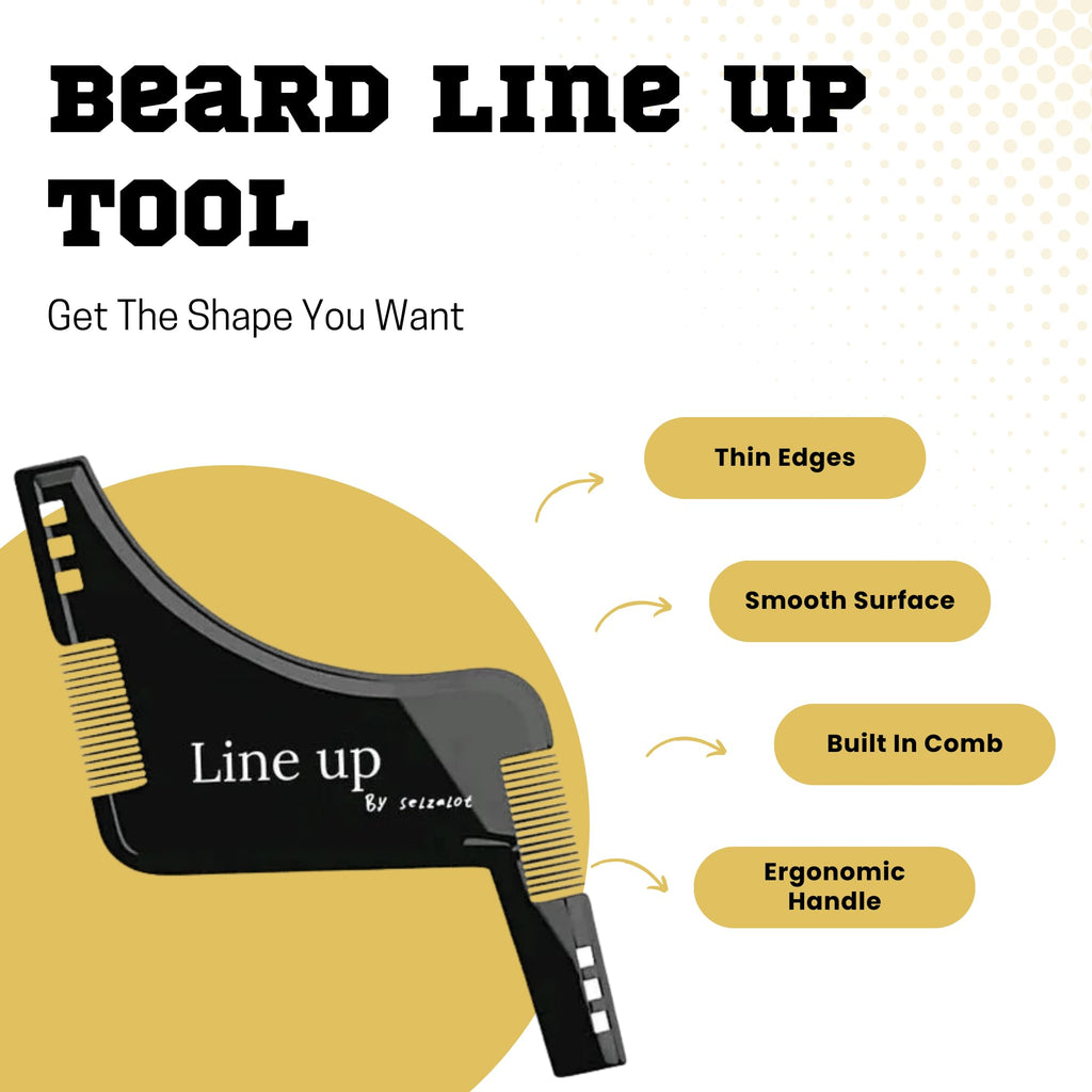 Beard Pencil Filler and Stencil Guide Template Shaper for Men Beard Lineup Tool Shape kit Waterproof Pen with Brush Barber Styling Pencil Grooming Kit (Black Pen & Black Liner Kit)