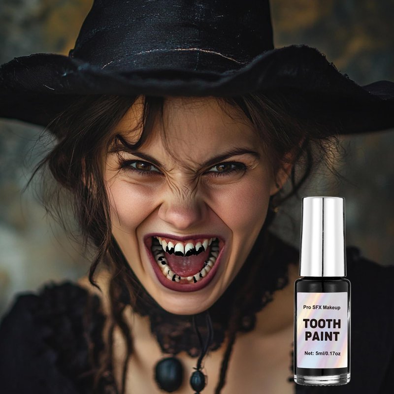 Wismee Black Tooth Paint, Professional Black Out Teeth Makeup, Perfect for Cosplay, Halloween Makeup, Theater, and Special Effects