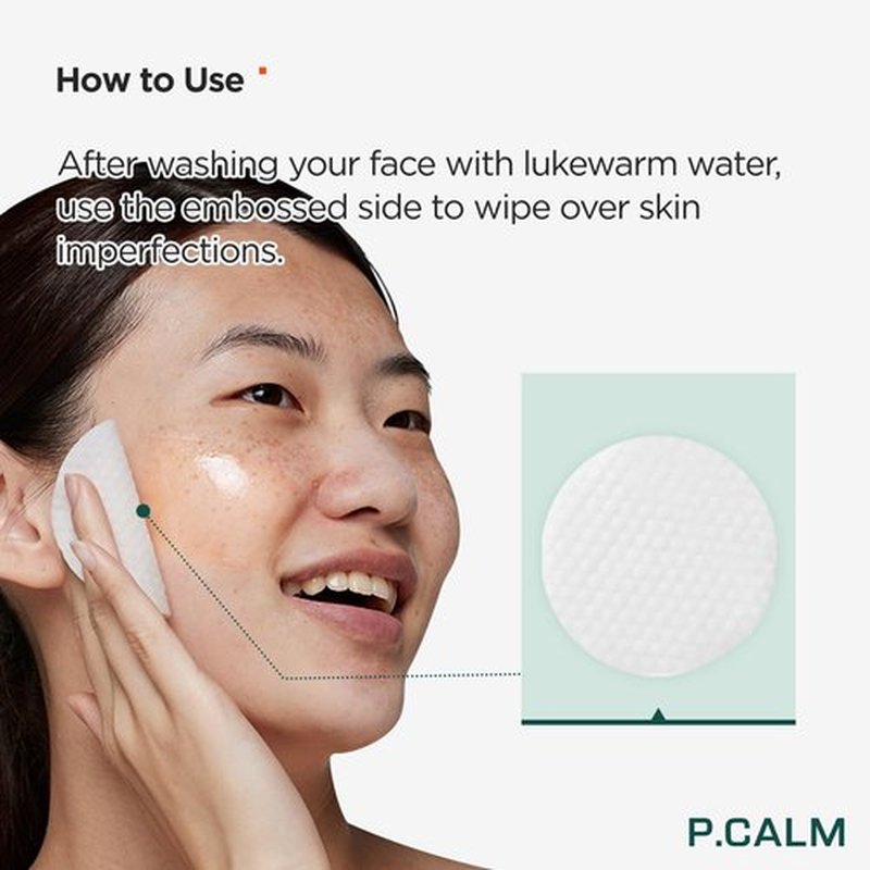 P.CALM Barrier Cycle Toner Pad Refill Pack – 120 Pads (60 + 60) with Centella Asiatica & Papaya Extract for Soothing, Moisturizing & Exfoliating, Korean Vegan Facial Toners Pads for Sensitive Skin