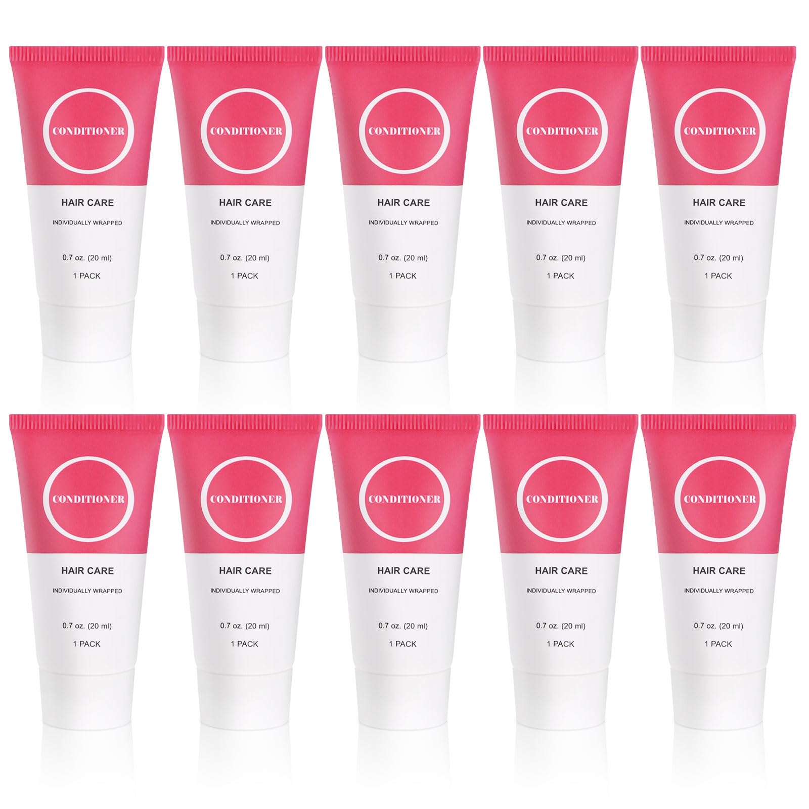 Travel Size Conditioner in Bulk Individually Wrapped Mini Hair Sample Trial Conditioner for Men Women Essential Toiletries Amenities for Hotel Guests Shelter/Homeless/Nursing/Charity 0.7oz (10 Pack)