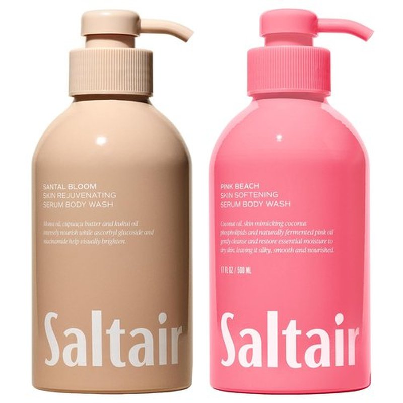Saltair Body Wash - Moisturizing Shower Gel with Monoi Oil & Cupuacu Butter | 2-Pack 17oz Pump Bottles