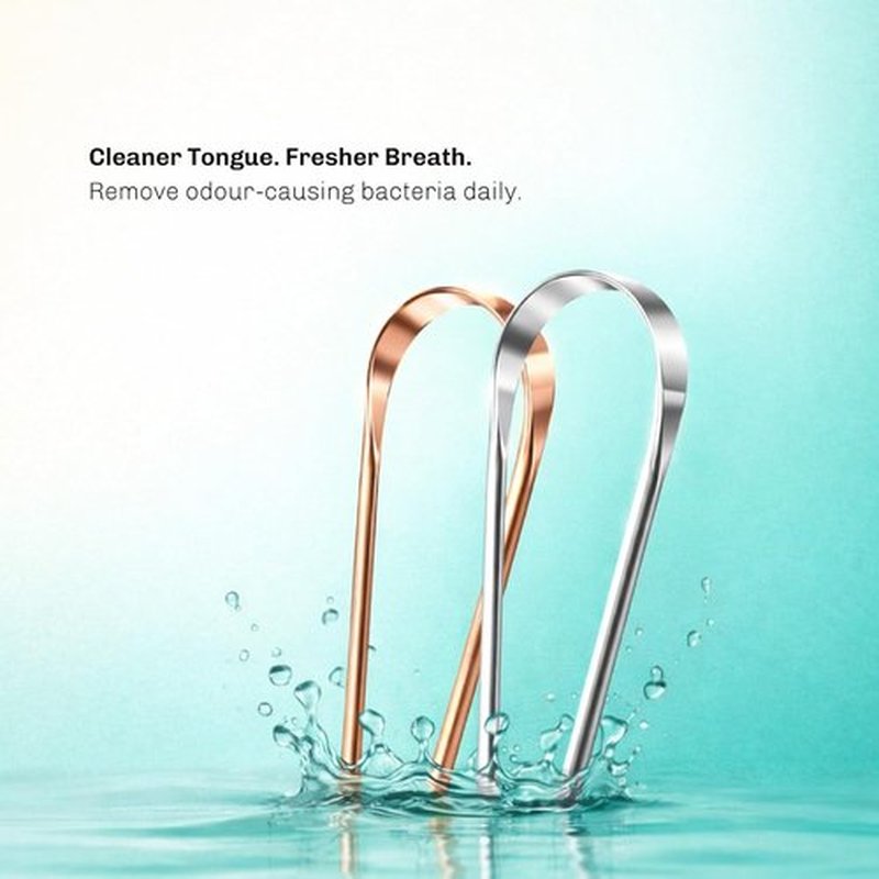 BENTODENT Stainless Steel Tongue Scraper - 2-Pack with Travel Case | Rust-Free Design for Fresh Breath