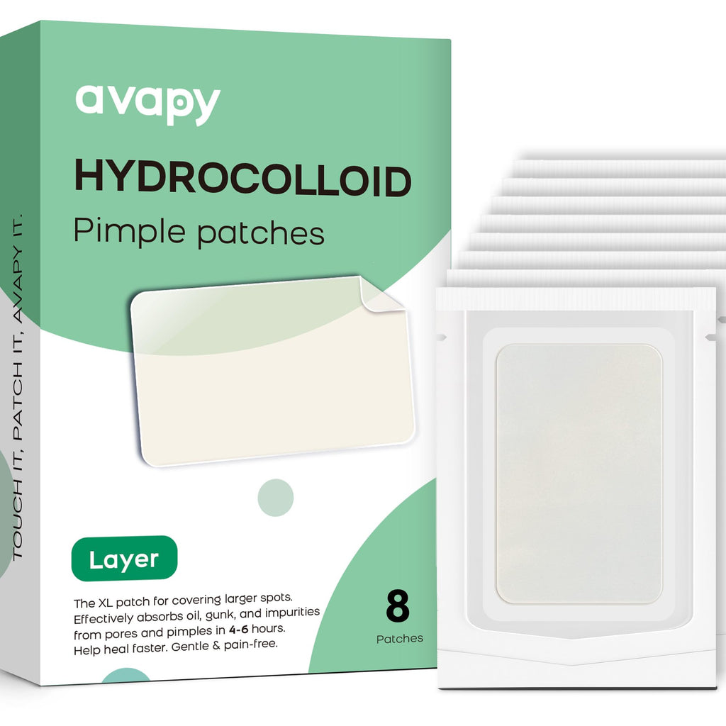 AVAPY XL Hydrocolloid Acne Patches - Extra Large Pimple Patches for Cystic Acne on Face & Body | Nose, Chin, Back & Bacne Treatment | Vegan & Cruelty-Free (8 Count)