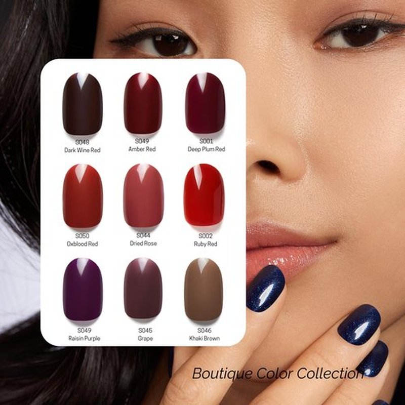 NAILOG Navy Blue Gel Nail Polish 12ml Top Coat Color Gel Base One Step 3-In-1 Formula Soak Off UV Nude Gel Polish for Home DIY & Gifting | Shimmery Blue