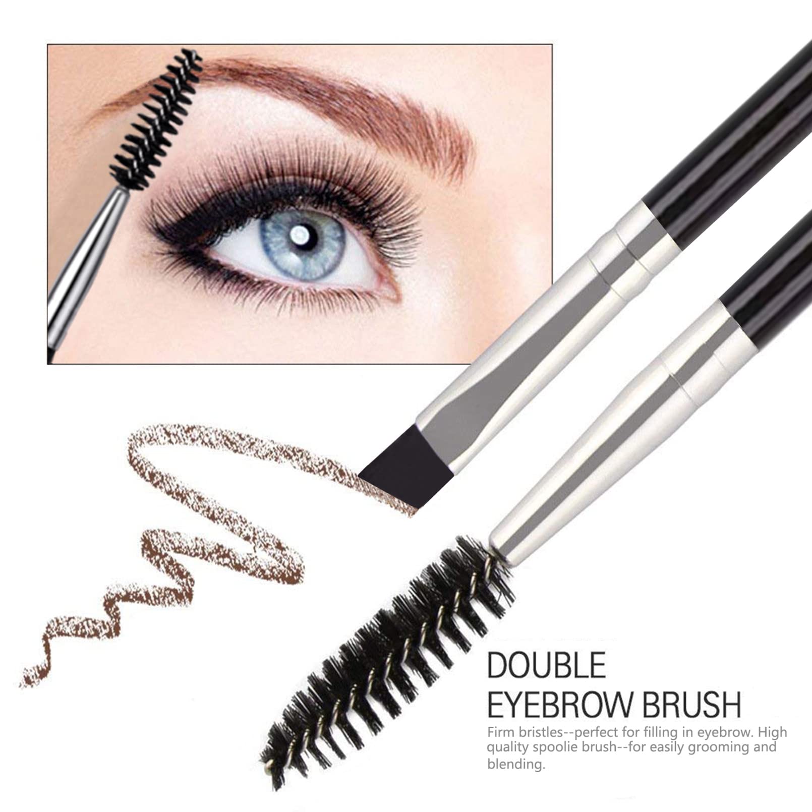 FITDON Eyebrow Grooming Set, Eyebrow Tweezers & Curved Brow Scissors & 3PCS Brow Razors Trimmer & Eyebrow Brush with Spoolie