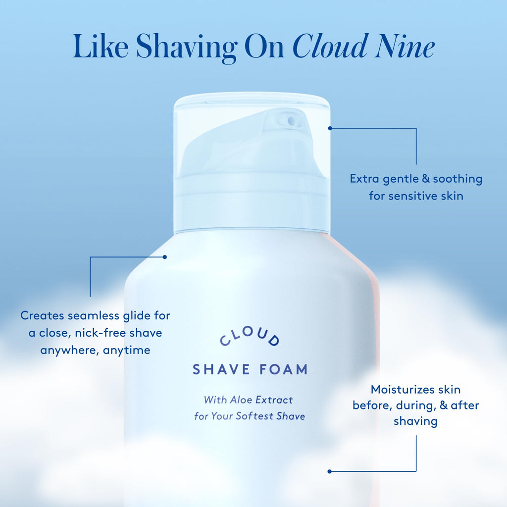 Athena Club Women's Extra Gentle Cloud Shave Foam + 4 Razor Blade Refills, Shaving Gel, Petal Bloom Scent
