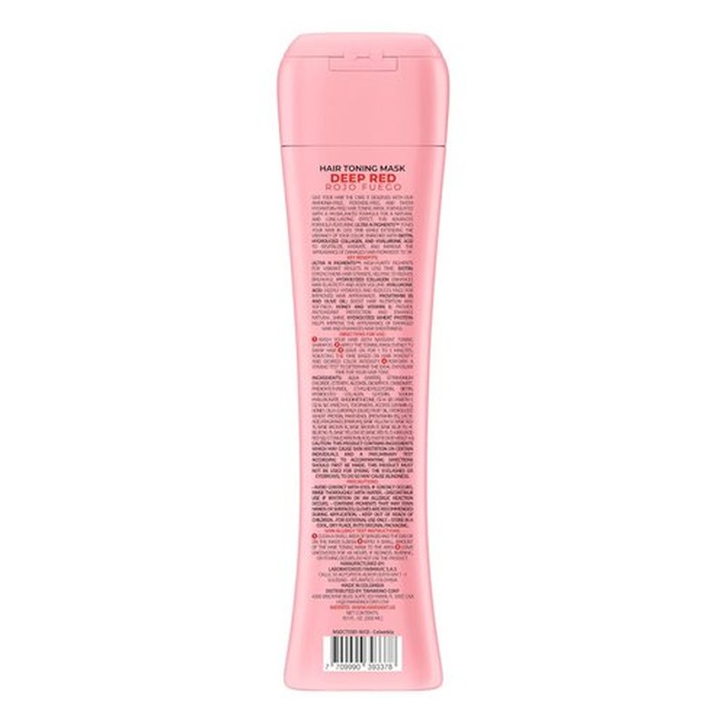 Naissant Deep Red Hair Toning Mask - Vibrant Color Depositing Formula with Hyaluronic Acid & Collagen | 10.1 Fl. Oz