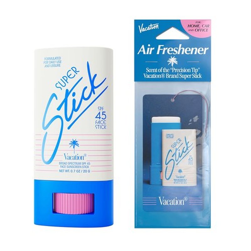 Skiennix Vacation Super Stick SPF 45 - Clear Sunscreen & Air Freshener Bundle | Travel Size, Vegan, 0.7 Oz