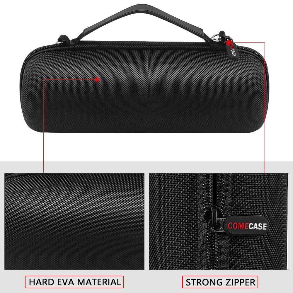 Comecase Speaker Case Compatible with JBL FLIP 7/6 /5/4 Portable Bluetooth Speakers, Hard Travel Storage with Adjustable Shoulder Strap & Mesh Pockets for Accessories - Black (Box Only)