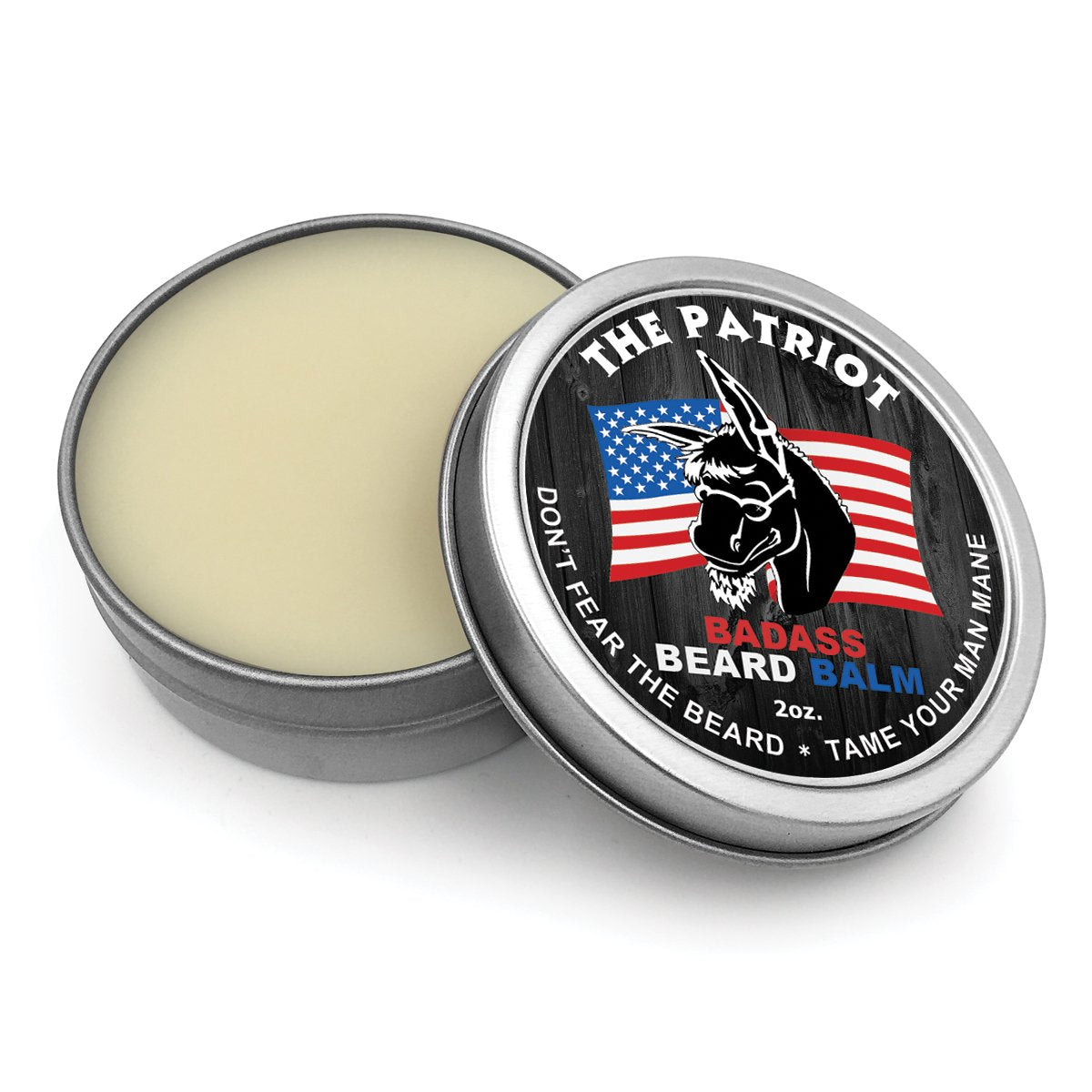 Badass Beard Care Beard Balm - The Patriot Scent, 2 Ounce - All Natural Ingredients, Keeps Beard and Mustache Full, Soft and Healthy, Reduce Itchy and Flaky Skin, Promote Healthy Growth