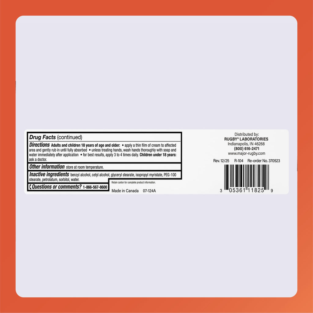 Rugby High Potency Capsaicin 0.075% Cream - Pain Relief Cream for Arthritis - 2 Oz (57g), (1 Pack)