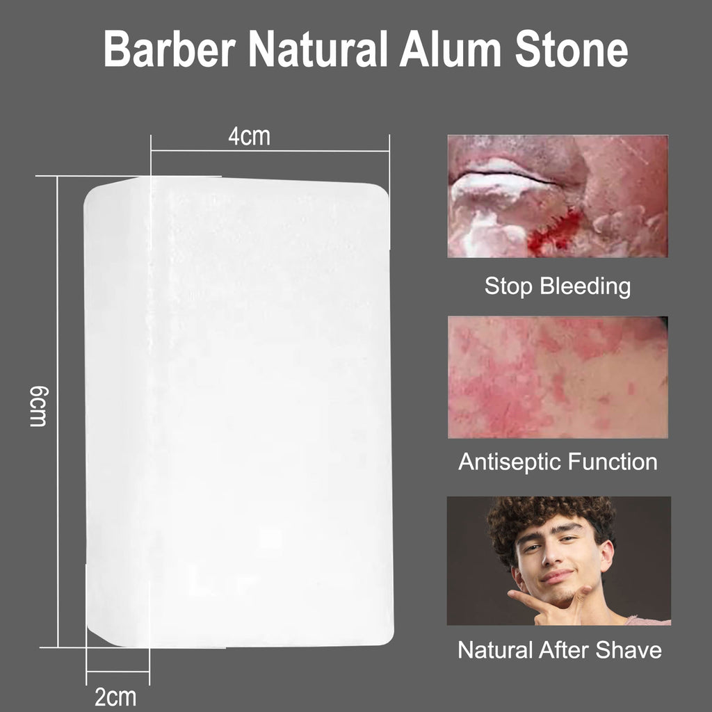 Jack Shaver® Natural Alum Block in Plastic Case (107 g./3.7 oz.) Aftershave Blood Stopper Antiseptic Astringent Soothing Solution for Shaving Razor Burn Relief