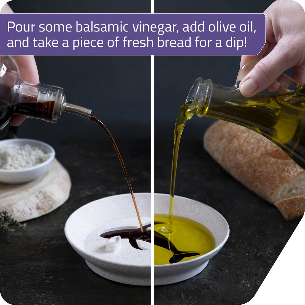 PELEG DESIGN Sea Whale Dipping Dish - Balsamic & Olive Oil, Soy Sauce Plate - Round Dipping Bowl - Wheat