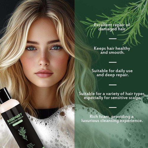 Rosemary Hair Growth Shampoo,Rosemary Hydrolyzed Keratin Shampoo, Nourishes and Regenerates Hair for Thinning Hair & Hair Loss for Women and Men-200ML