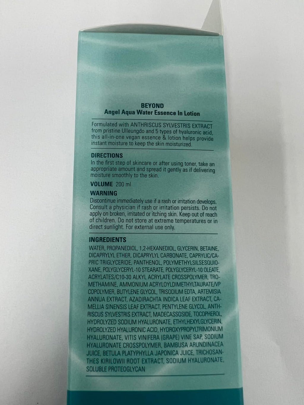 BEYOND Angel Aqua Moisture Lotion (6.8fl oz) - Lightweight, Non-Sticky Moisturizer for Sensitive Skin. Vegan Formula Korean Skin Care Cream. Chervil, Hyaluronic Acid.