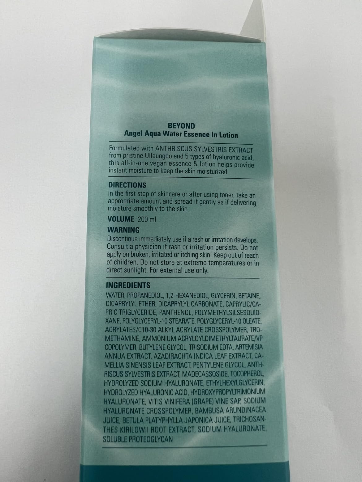 BEYOND Angel Aqua Moisture Lotion (6.8fl oz) - Lightweight, Non-Sticky Moisturizer for Sensitive Skin. Vegan Formula Korean Skin Care Cream. Chervil, Hyaluronic Acid.