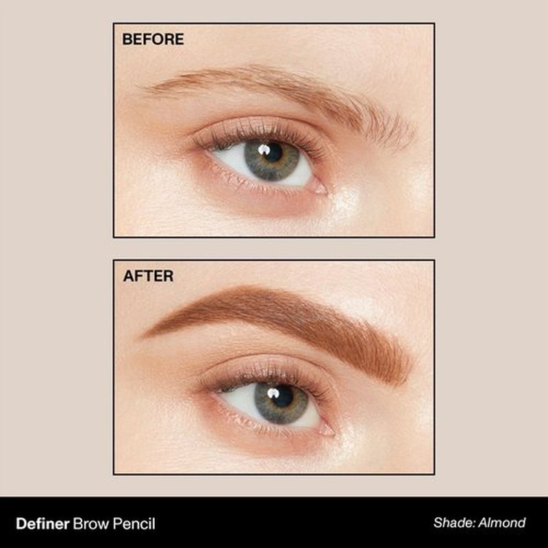 Morphe Definer Dual-Ended Brow Pencil - Precision Eyebrow Shaping & Filling Tool - Almond (0.003 oz)