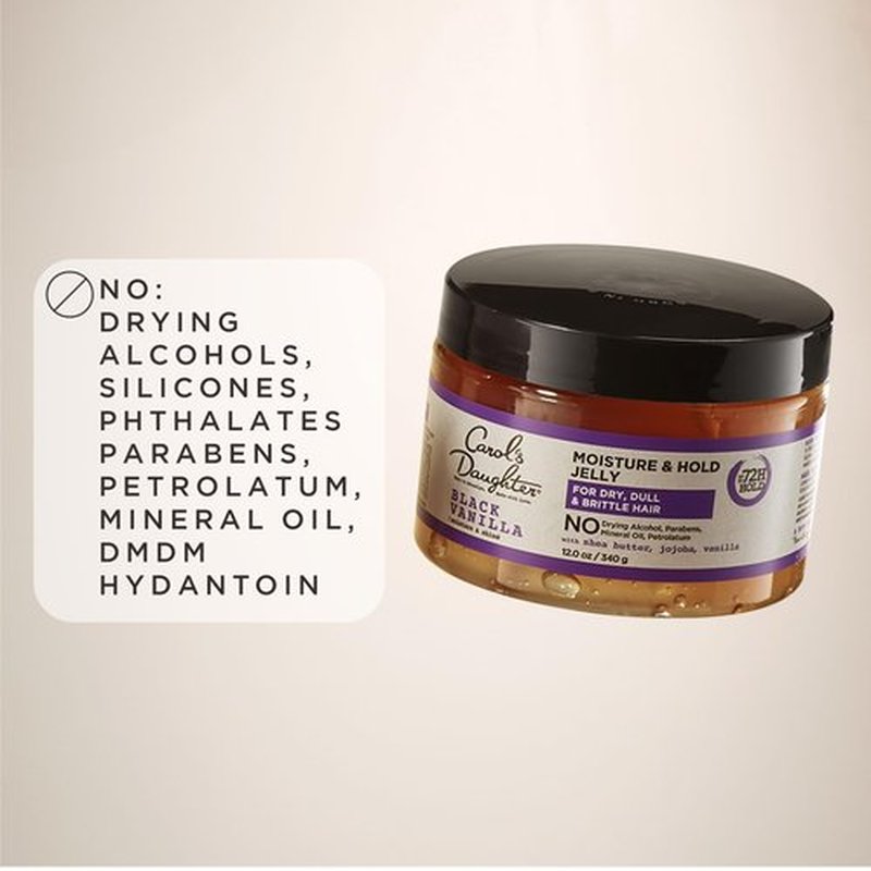 Carol's Daughter Black Vanilla Moisture and Hold Jelly, Hair Gel For Dry Hair with Shea Butter, Jojoba and Vanilla, 12 Fl Oz