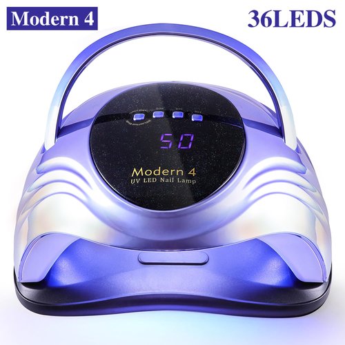 Limegirl UV Nail Lamp - Pearlescent Version, Professional Nail Dryer with 4 Timer, Powerful Dual UV & LED Lamp Beads and Auto Sensor, Fast Curing Gel Lamp, Salon Home Manicure Kit (Pearl Violet)