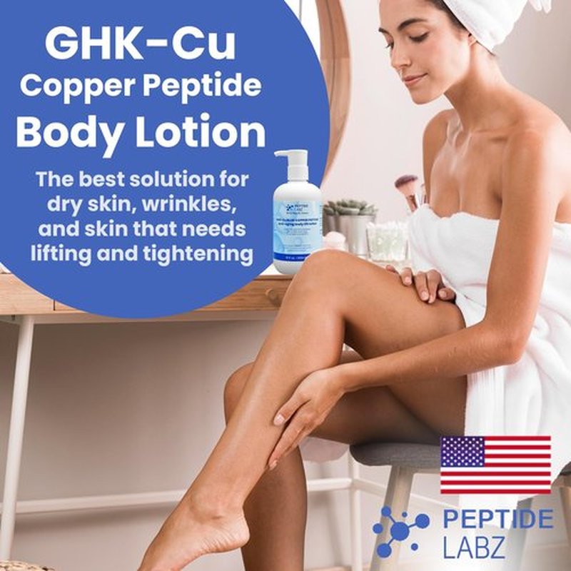 Copper Peptide & Hyaluronic Acid - Body Lotion - Skin Revitalizing, Skin Firming & Hydrating Formula, 10 Fluid Ounce