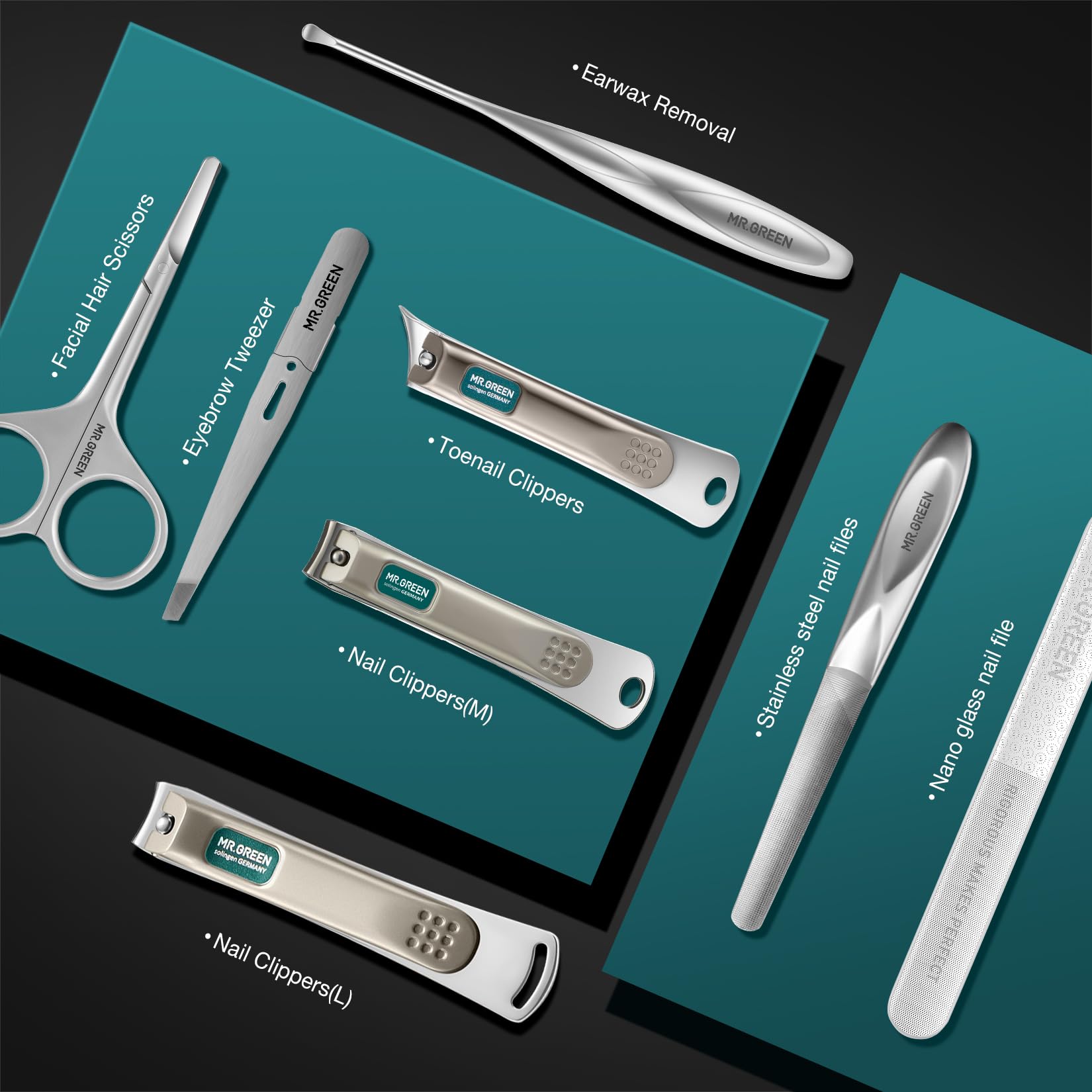 MR.GREEN Manicure Sets Light Luxury Nail Clipper Kits Personal Care Tools Fashion Contrasting PU Case (Mr-8885)