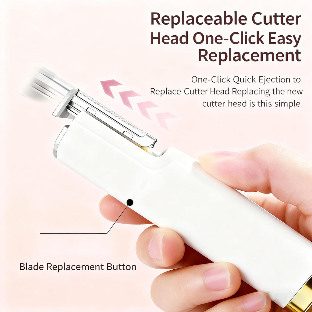 Sonic Dermaplane Razor for Women Face, Professional Dermaplaning Tool with LED Light & 5 Replacement Blades, Facial Hair & Peach Fuzz Remover &Exfoliating Dead Skin, Rechargeable（white)