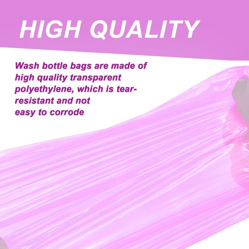 Gakonp 250pcs Tattoo Bottles Bags（Pink） with 3pcs Wash Bottles（Pink） 250ml Disposable Squeeze Watering Tool Sleeves Water Spray Covers for Tattoo Supplies