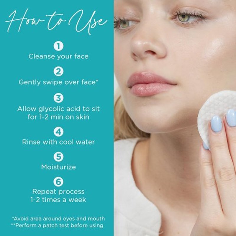 Tree of Life Beauty 18% Glycolic Acid Pads for Face (50 Pads) - Exfoliating Pad for Face with Witch Hazel, Vitamin C, Vitamin B5 and Vitamin E - Smooth Pore Pad Reduce Pigmentation and Fine Lines