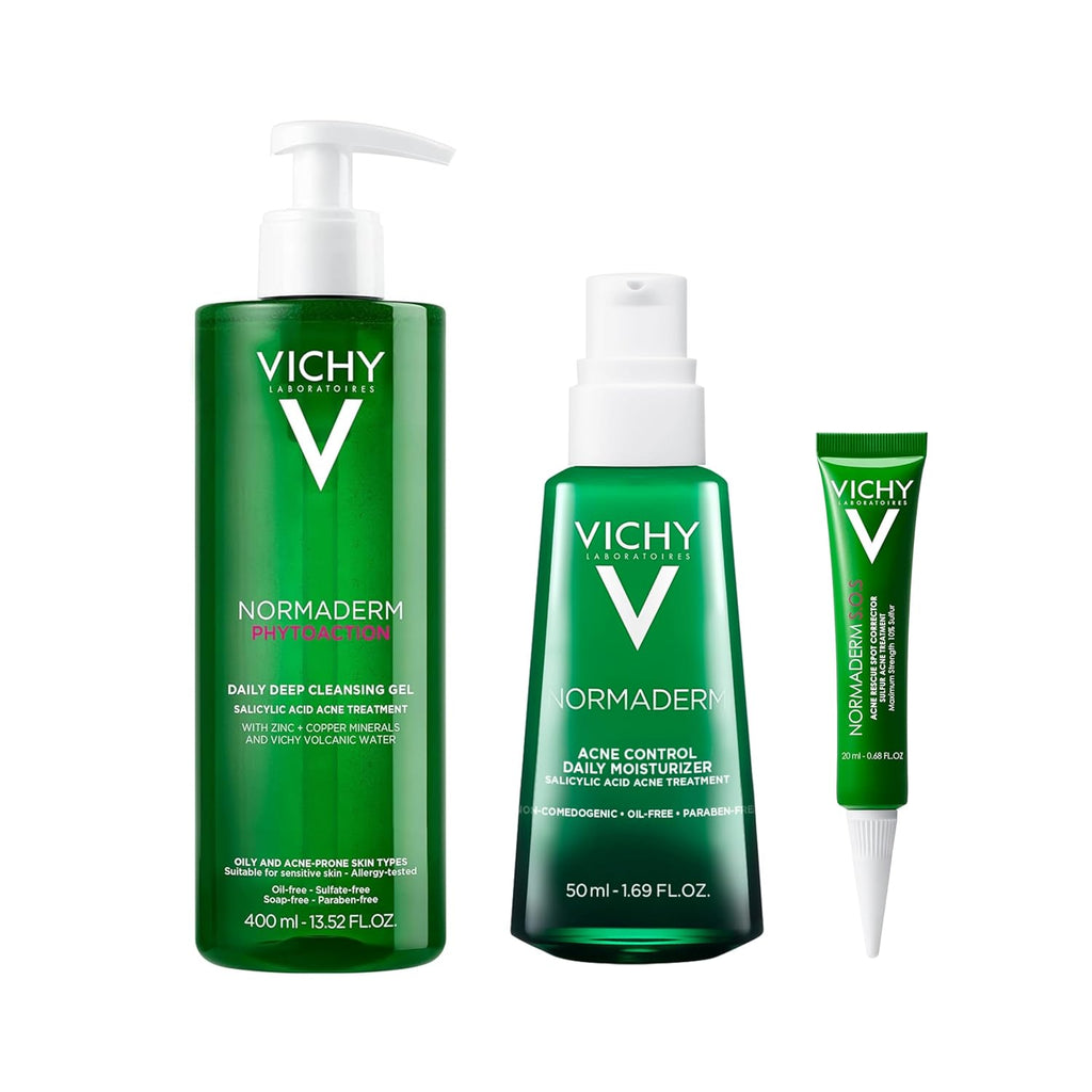 VICHY Normaderm Daily Acne Face Wash - Salicylic Acid Cleanser for Oily Skin | Clears Clogged Pores