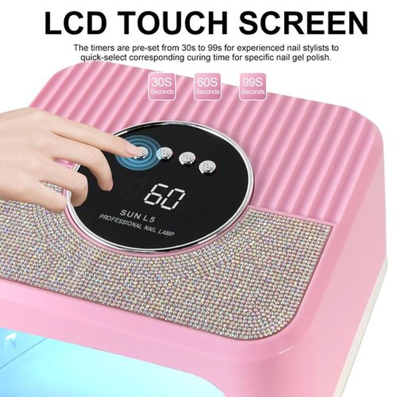 LIMEGIRL UV LED Nail Lamp Kit for Gel Polish Professional Fast Curing Pink Dryer Light Set with Protection Gloves Nail Art Cure Machine for Manicure Pedicure at Home and Salon