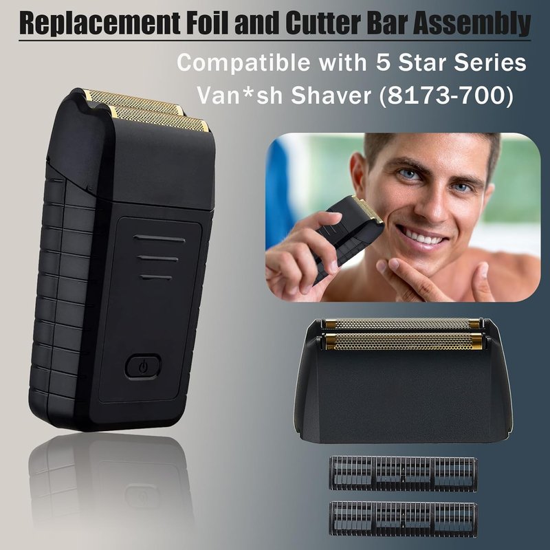 Wahl 5 Star Series Shaver Foil Head Cutter - High Performance Replacement (2 Pack) | Black