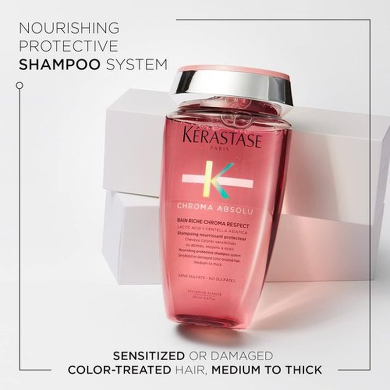 Kerastase Chroma Absolu Shampoo Riche - Nourishing Formula for Color-Treated Hair | Medium to Thick Hair, Lactic Acid