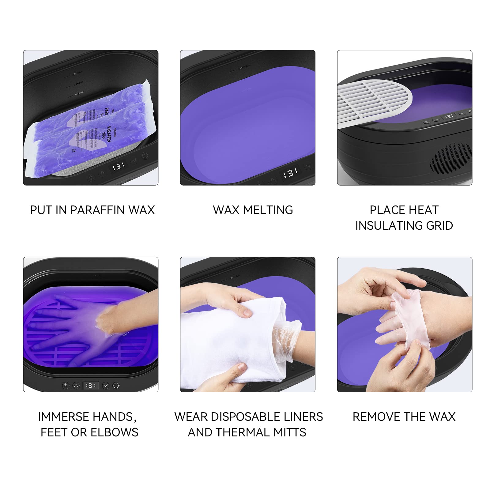 wewax 6 packs Paraffin Wax for Hand and Feet, Lavender scent Wax for Hands