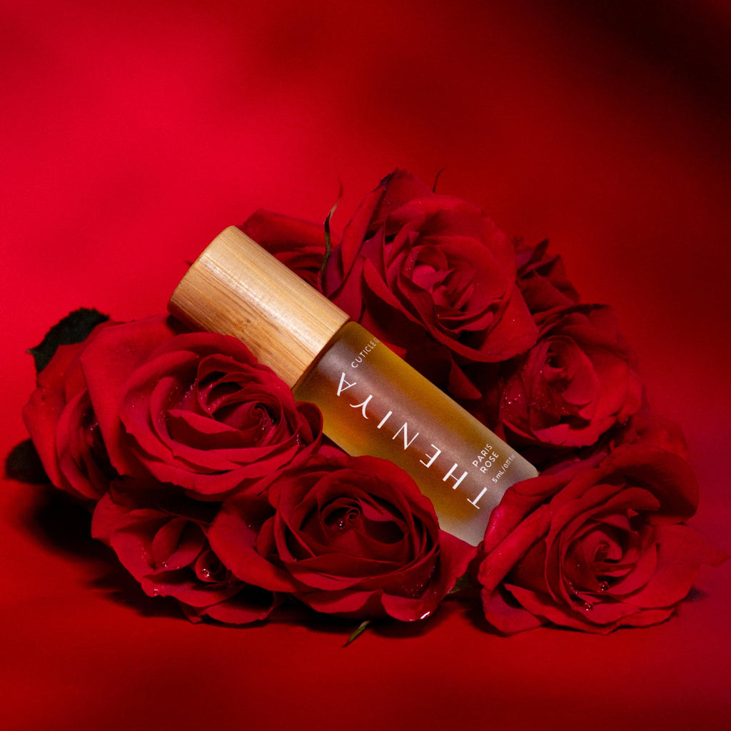 Organic Cuticle Oil Made in USA | Hydrating Roll-On Nail & Cuticle Oil with Jojoba Oil & Vitamin E | Vegan, Cruelty-Free | 5mL Travel Sized (Rose Fragrance)