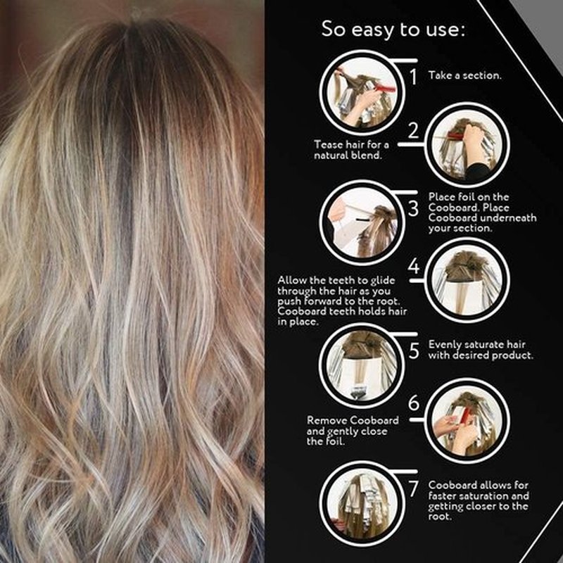 Authentic Cooboard Balayage Board with Teeth | Original Highlighting Paddle from The Maker of Cooboard Hair Highlighting Kit | Easy to Clean, Sturdy, Lightweight (Cooboard Pink XXL)