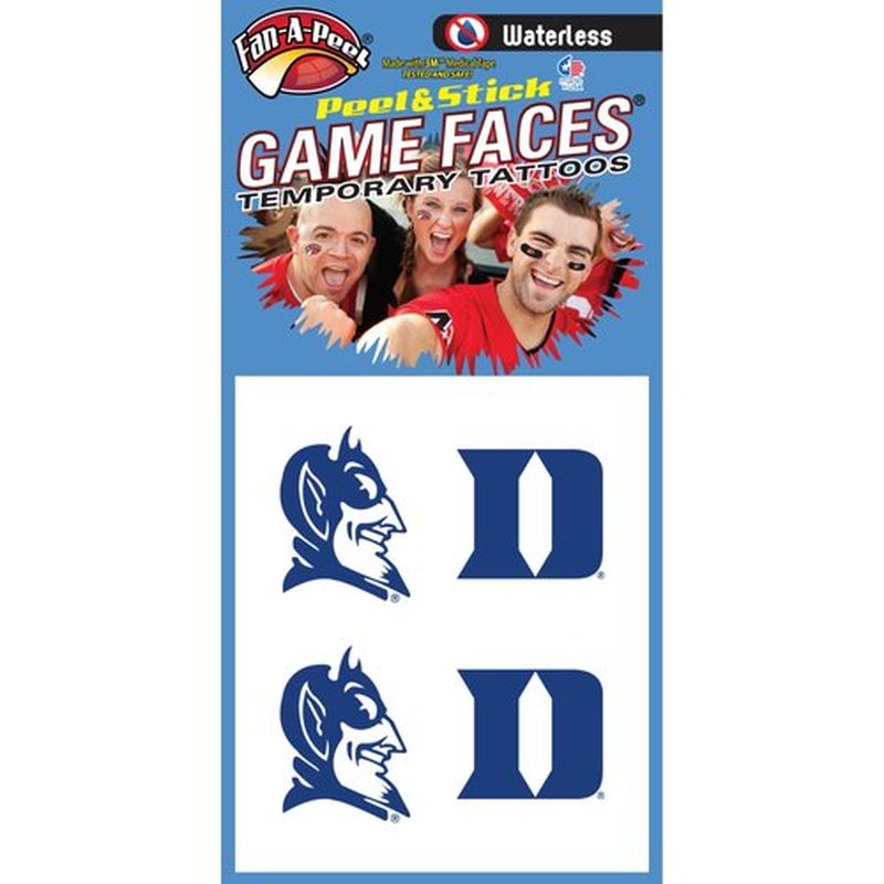 Fan-A-Peel Duke Waterless Temporary Tattoos - Hypoallergenic Peel and Stick Waterproof Temporary Tattoos