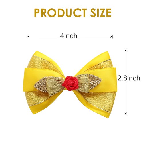 Princess Hair Bow Clips for Girls Women 4 Inch Birthday Gift Hair Accessories