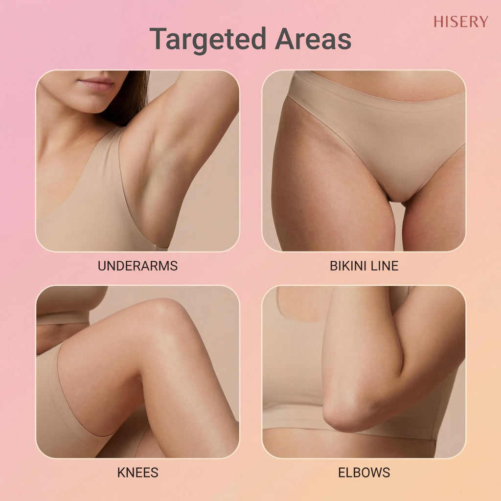 Hisery Body Brightening Cream for Uneven Skin Tone – Underarms, Knees, Elbows & Bikini Line, Niacinamide, Vegan