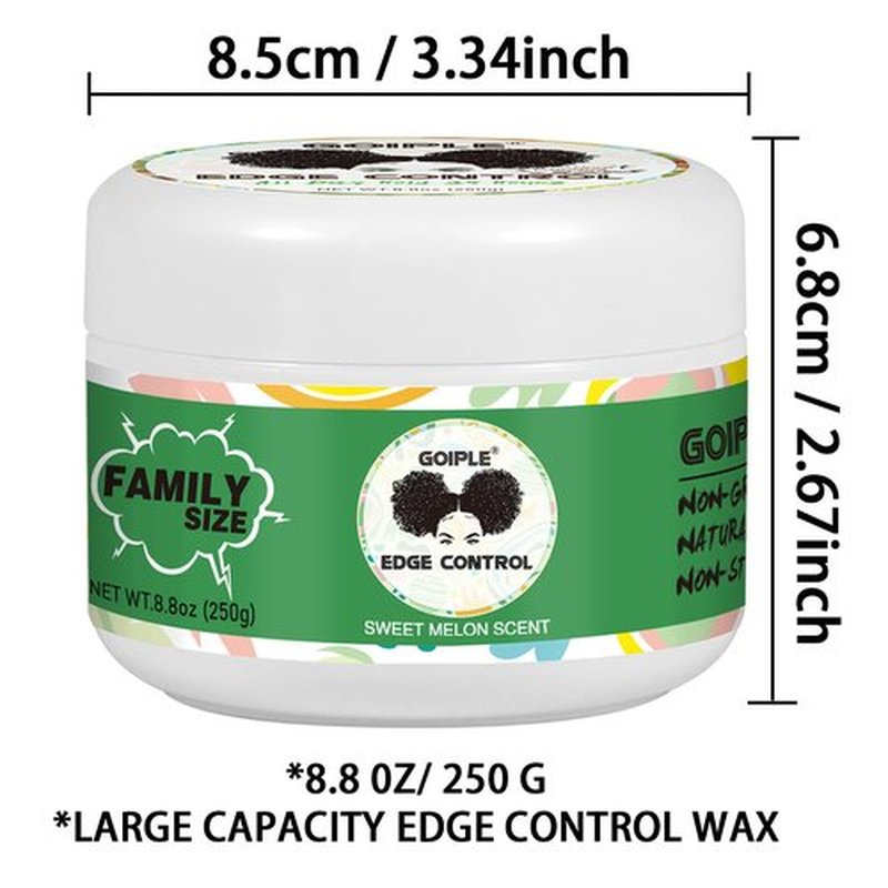 8.8 OZ Edge Control Wax for Women Strong Hold Non-greasy Edge Control Smoother Edge Wax Styling Gel Edge Control for Black Hair No Flaking, White Residue, Shine and Smooth (Sweet Melon)
