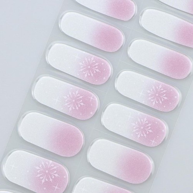 JMEOWIO Gel Nail Stickers Christmas Glitter Snowflake Semi Cured Gel Nail Strips Wraps UV/LED Nails Art Design Decoration Accessories