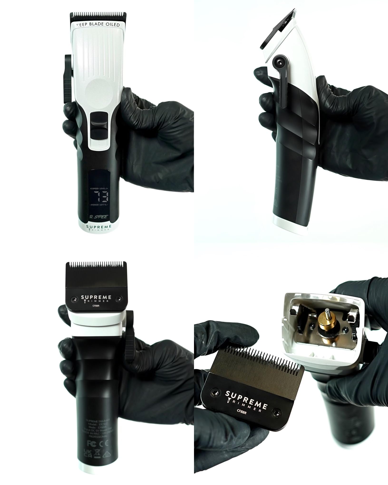 Supreme Trimmer 2Spee STC922 – Professional Cordless Hair Clipper with Removable Blade | 210 Min Runtime, 2-Speed Motor, Digital Display, Smooth Lever & Color Coded Guards