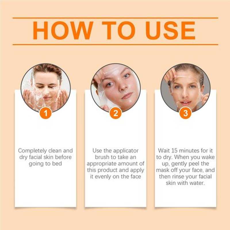 HOYGI Turmeric Collagen Face Mask, Overnight Wrapping Face Mask Peel Off Facial Mask for Elasticity and Hydration, Reduce Sagging and Dullness for All Skin Type, 2.65 Fl Oz